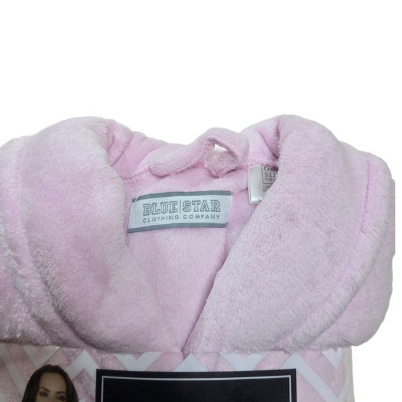 Blue Star NWT Pastel Pink Ultra-Plush Shawl Collar Robe OSFM Balletcore Cozy - Picture 3 of 4